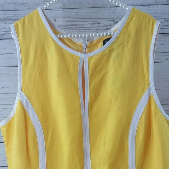 NWT {Ashley Stewart} yellow & white dress - Picture 3 of 6